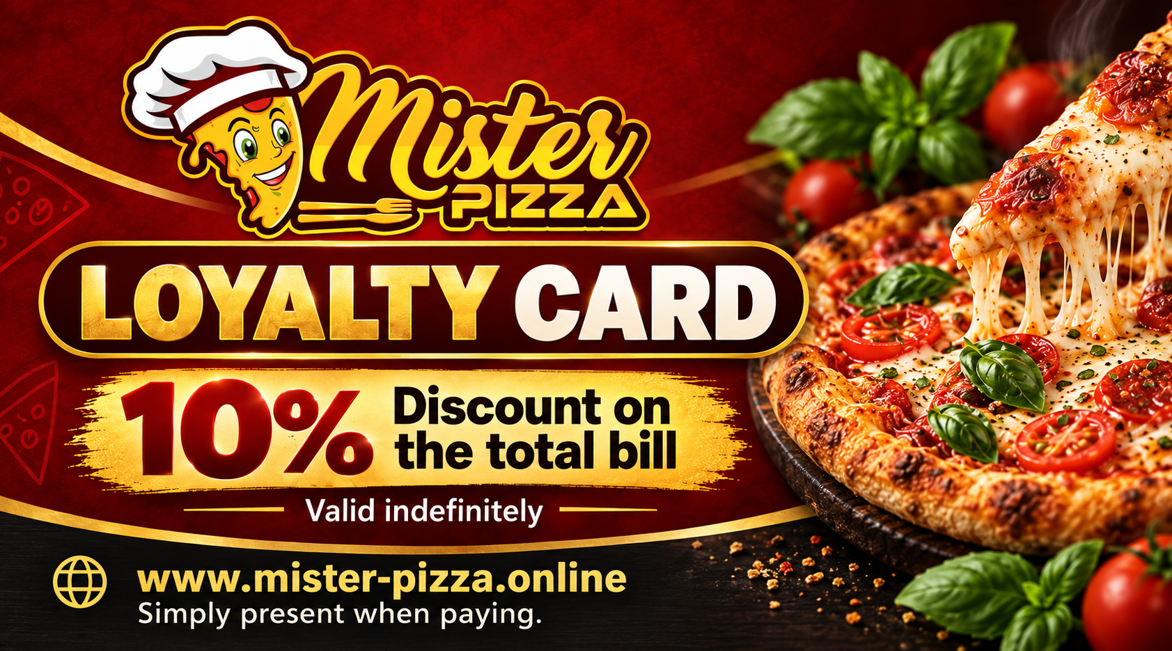 Mister Pizza Loyalty Card · 10%